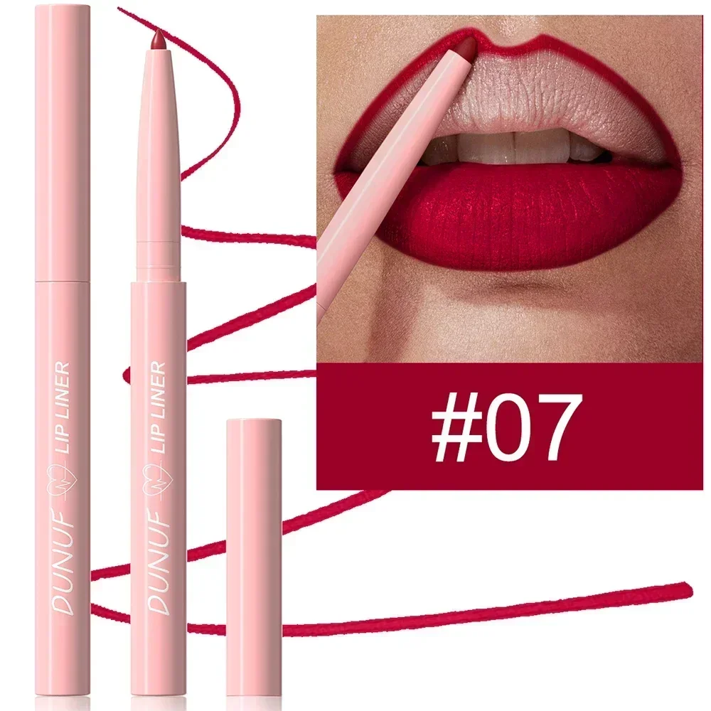 1Pc Tapered Nib Lip Liner Pencil Matte Plumping Lip Stain Lasting Waterproof Fine Lipstick Slim Lip Outline Contour Make Up Pink