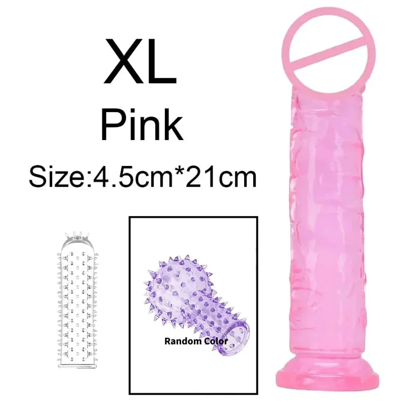 Σούπερ φθηνό 6 μεγεθών Ρεαλιστικό Soft Jelly Dildo Butt Prig βύσματα Παιχνίδι σεξ ενηλίκων για γυναίκες και άνδρες Κολπικός και πρωκτικός αυνανισμός