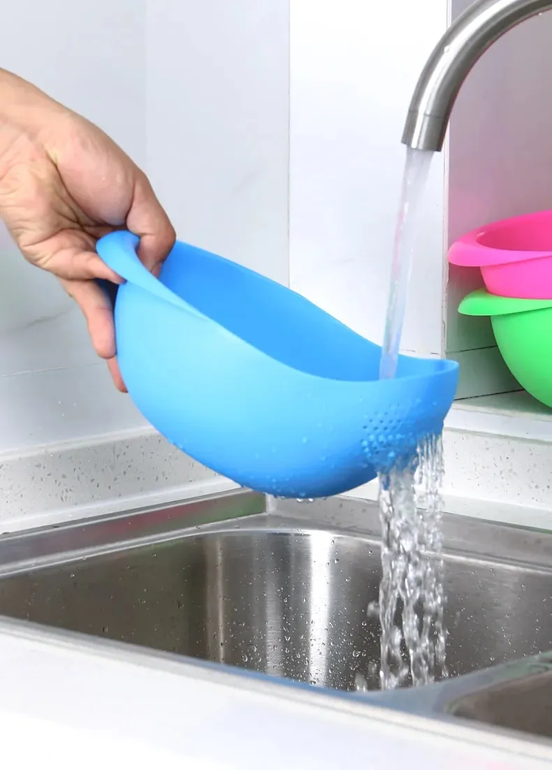 Rice Washing Filter Beans Strainer Basket Colander Plastic Sieve Fruit Vegetable Bowl Drainer Cleaning Tools Home Kitchen Tools