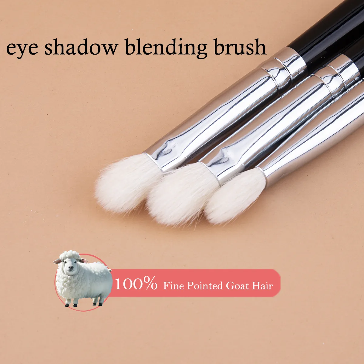 Kuas Eyeshadow Rias 100% Kuas Eyeshadow Rambut Kambing Kuas Rias Pencampur Birch Pro Alat Rias Pencampur Eye Shadow