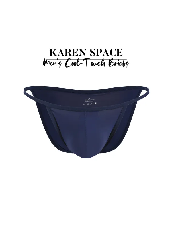 1PC Men's Sexy Low-Waist Briefs with Large Pouch Single Color Thin Belt Comfortable Thin Design for Summer Pure Color Underwear
