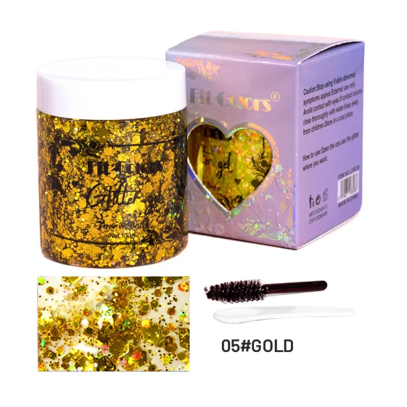 100ml Glitter Gel Eye Shadow Liquid Face Body Large Sequin Gel Πολυλειτουργικό Πολύχρωμο Loose Sequins Cream Party Διακόσμηση