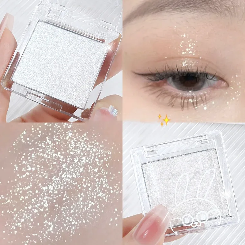 Matte Pure White Face Highlighter Palette Monochrome Pearly Jade Highlighter Eyeshadow Naturally Brightening Contouring Makeup