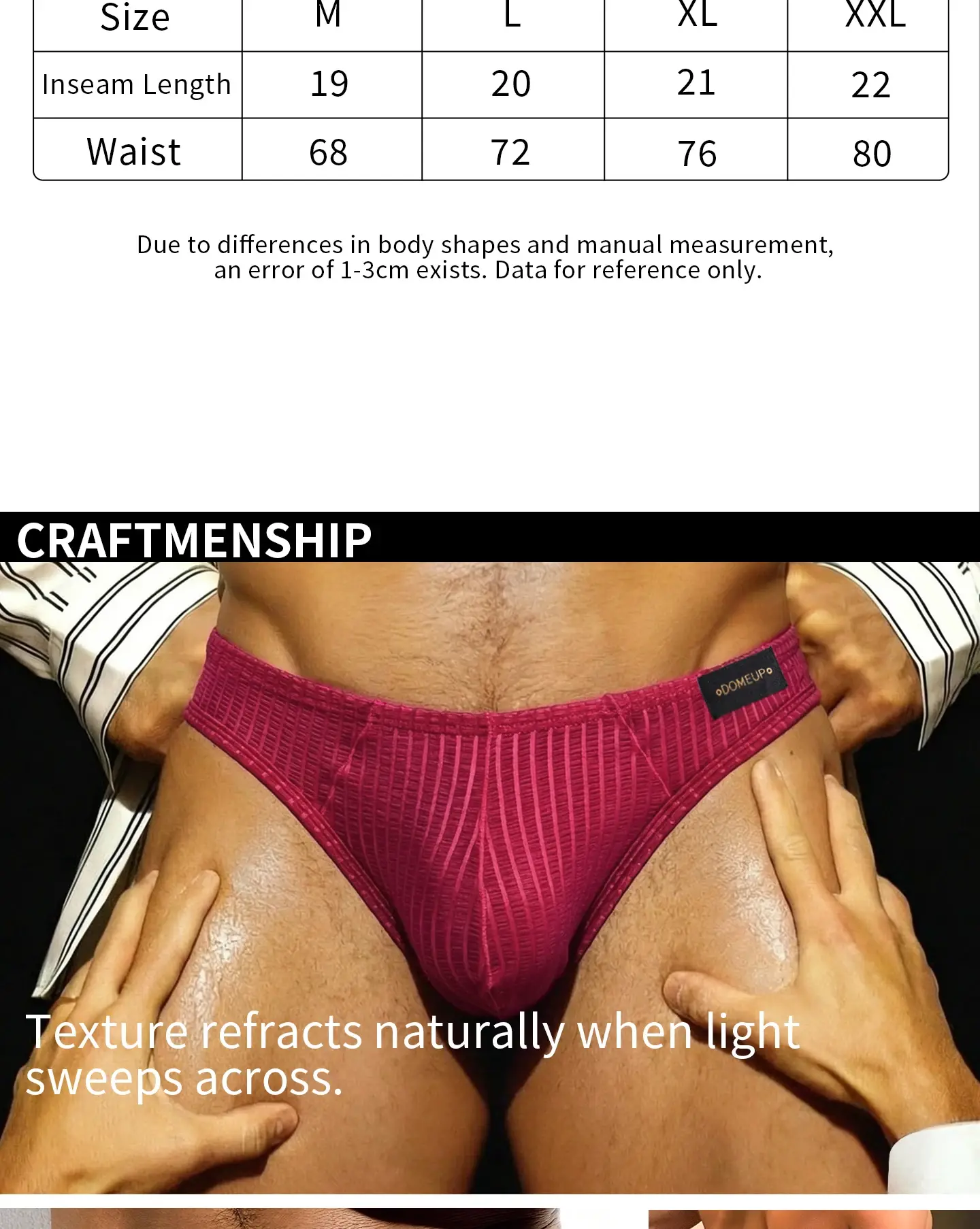 Men's Low‑Rise Briefs, Vertical Striped Sheer Mesh Underwear, Nylon Elastane Stretch Pouch Underpants for Daily Wear