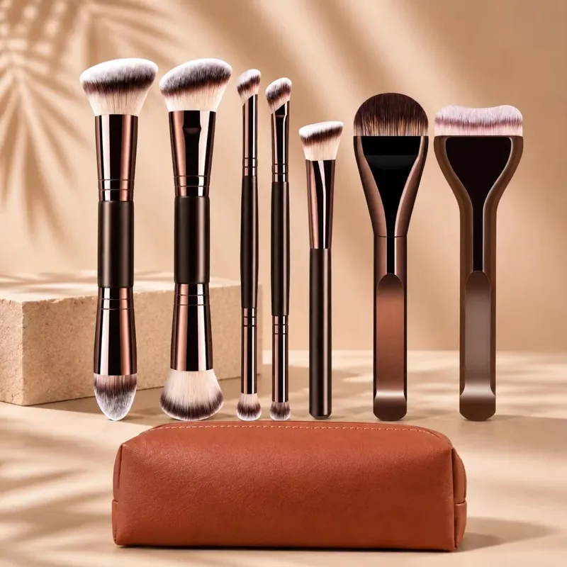Propesyonal na Dual-Ended Makeup Brush Set na may Foundation Contour Blush Powder na Pangkulay sa Mata at Concealer Brushes na Soft Syntheti