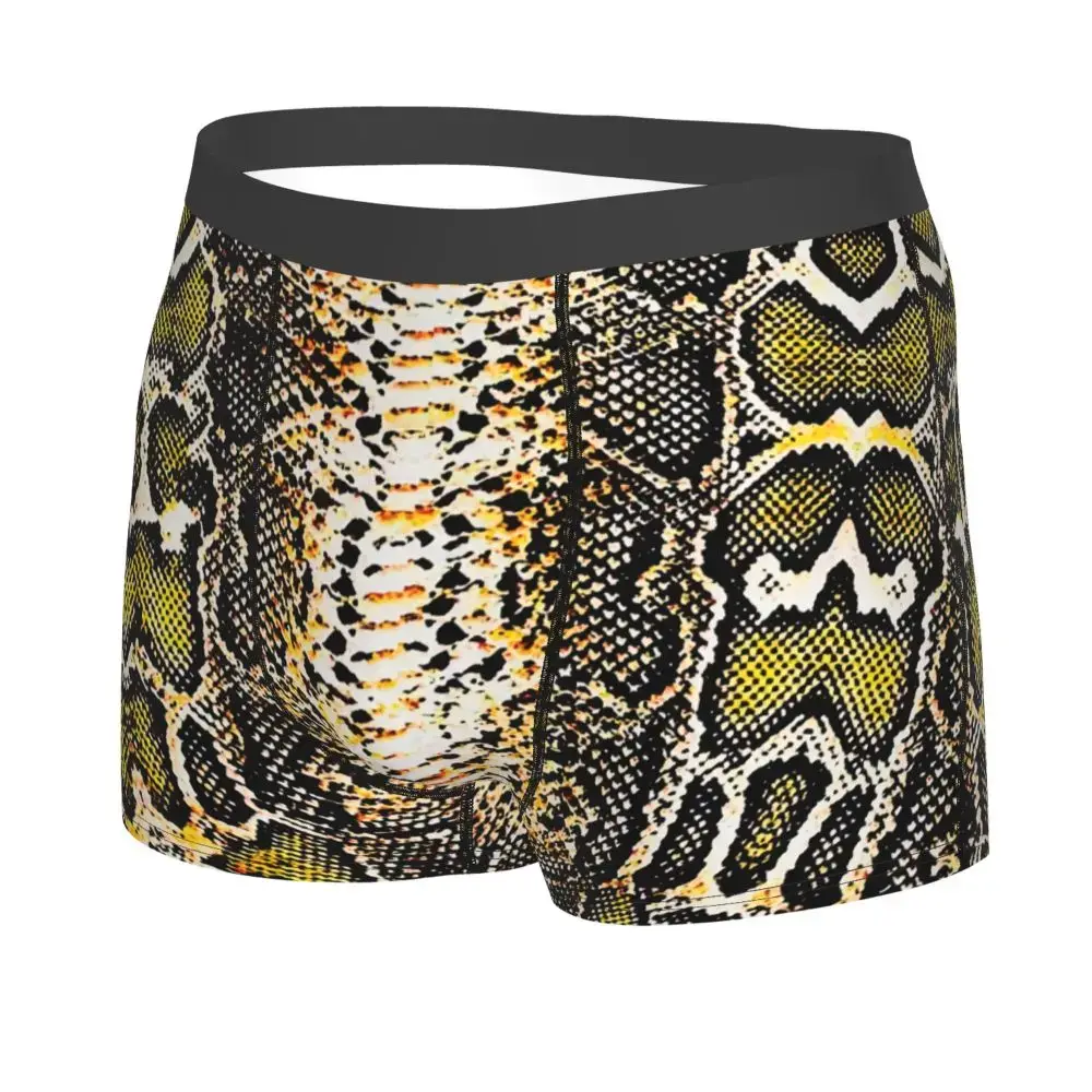 Custom Snake Skin Print Underwear Men Stretch Snakeskin Animal Texture Boxer Briefs Shorts Panties Soft Underpants For Homme