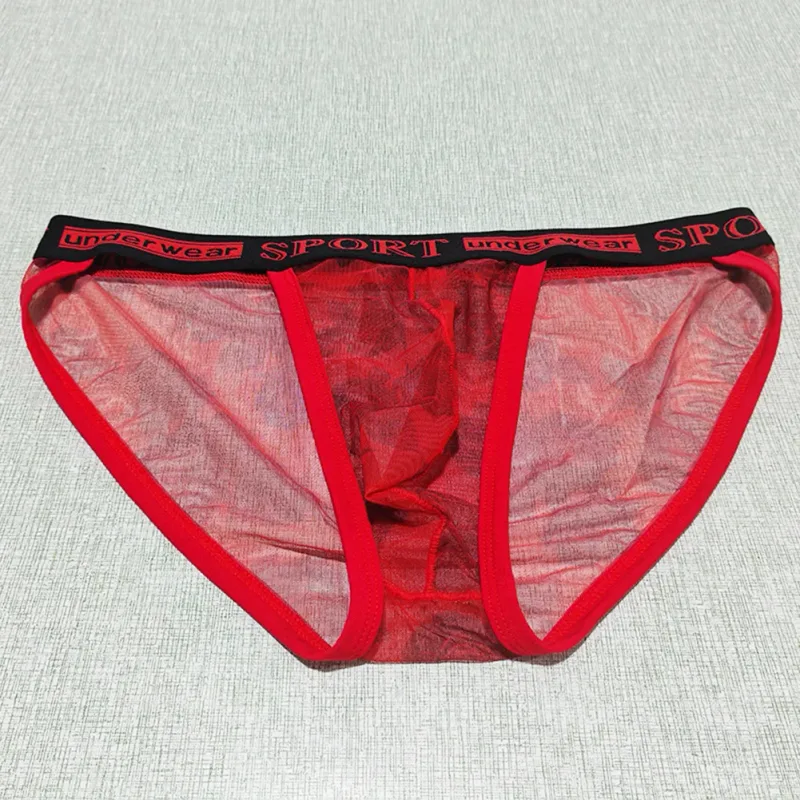 1pc Men Rose Printed Briefs High Fork Perspective Underwear Sexy Mesh Sheer Panties Breathable Comfortable Underpants
