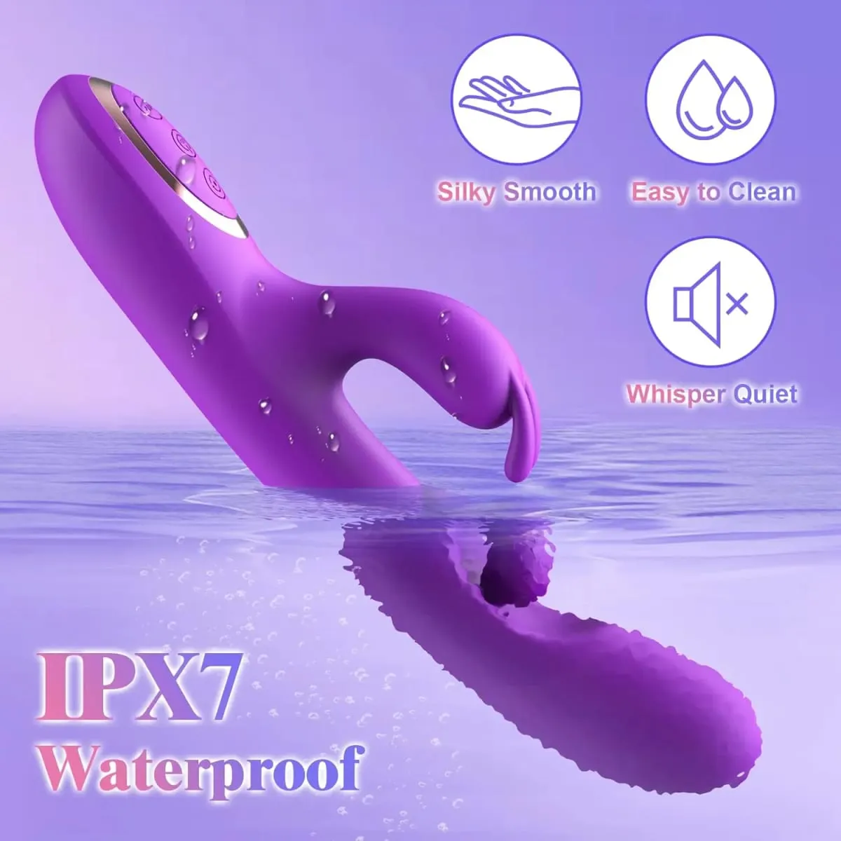 G Spot Rabbit Vibrátor 3 az 1-ben 360°-ban forgatható Erőteljes csiklóstimulátor Puha szilikon felnőtt termék szexjáték női párnak