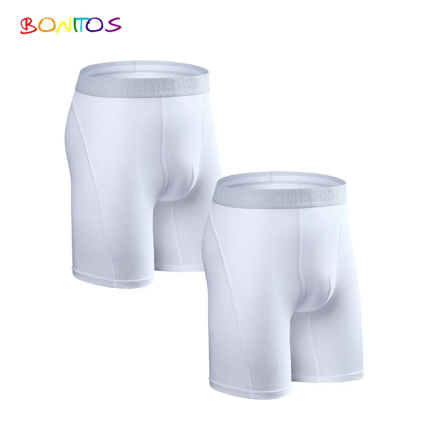 2pcs Pack Long Leg Boxer Shorts Hommes Culottes Kit Homme Slip Boxershorts Slip Sous-Vêtements pour Homme Coton Mâle Sexy Set Box Gym