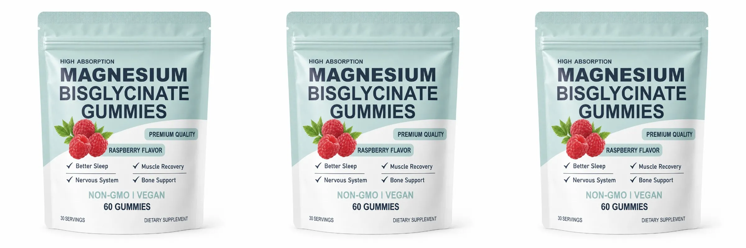 Υψηλής απορρόφησης Bisglycinate Magnesium Gummies Vegan Raspberry Flavor 60 Count Υποστήριξη Υγεία Μυϊκών Οστών Χωρίς ΓΤΟ χωρίς γλουτένη