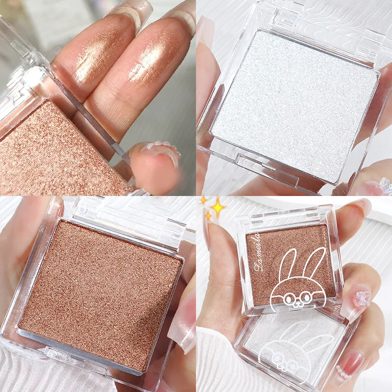 Matte Pure White Face Highlighter Palette Monochrome Pearly Jade Highlighter Eyeshadow Naturally Brightening Contouring Makeup