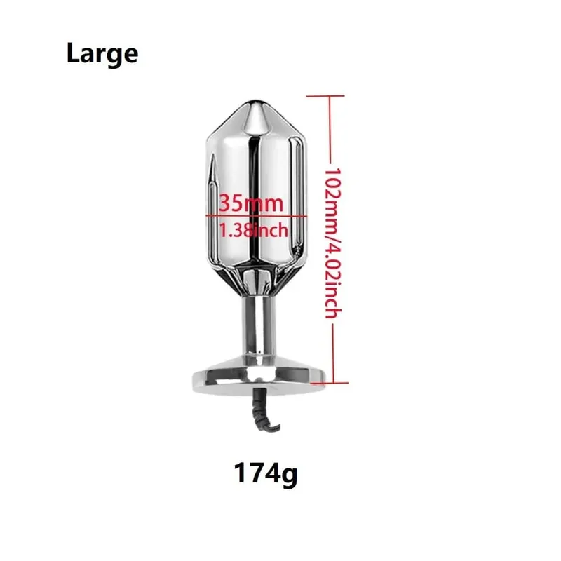 Bi-polar Electro Shock Anal Butt Plug Set Small Medium Large Metal Anal Beads Electric Shock Stimulation Sex Toy