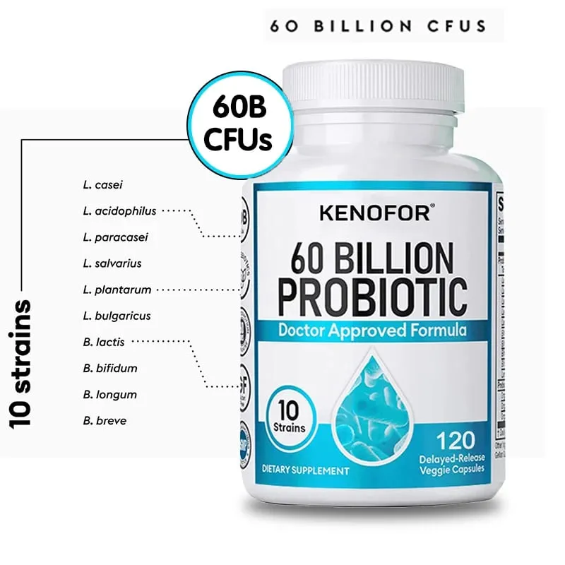 60 Bilyong Probiotic Supplement - 10 Natatanging Strain + Organic Prebiotics - Suporta sa Pagpapalakas ng Immune System sa Gut at Digestive Health — image 5