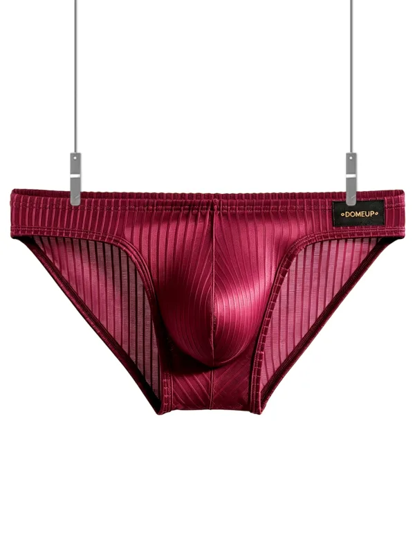 Men's Underwear Ribbed Texture Mens Brief Nylon Elastane Underpants Lightweight Thin Comfortable Male Triangle Underwear M‑XXL