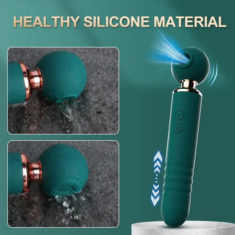 Powerful Av Magic Wand Vibrators For Women 3in1 Sex Toys Telescopic Dildo G Spot Stimulator Tapping Clitoris Sucker And Massager