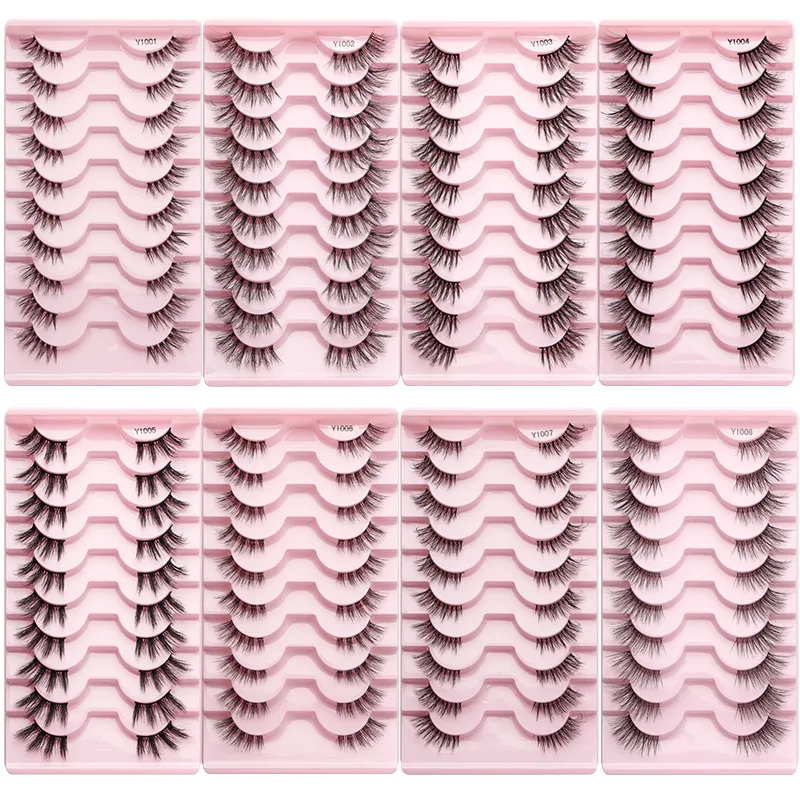 Half Eye Lashes Cat Eye Lashes 3/5/10 Ζεύγη ψεύτικες βλεφαρίδες Αφράτη απαλή φυσική εμφάνιση Clear Band 3D Mink Lashes Extension Μακιγιάζ