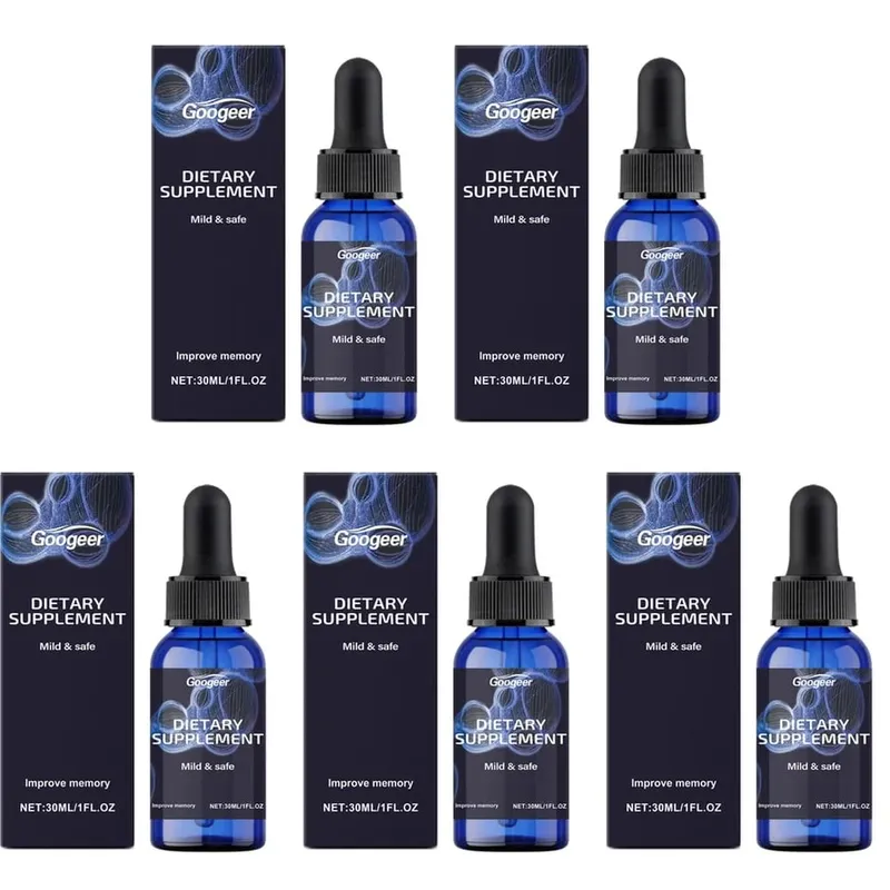 Googeer Methylene Blue Drops Memory Focus Support Drops with Vitamin B1 Mint Leaf Extract Gluconolactone Alcohol Free 30 ML