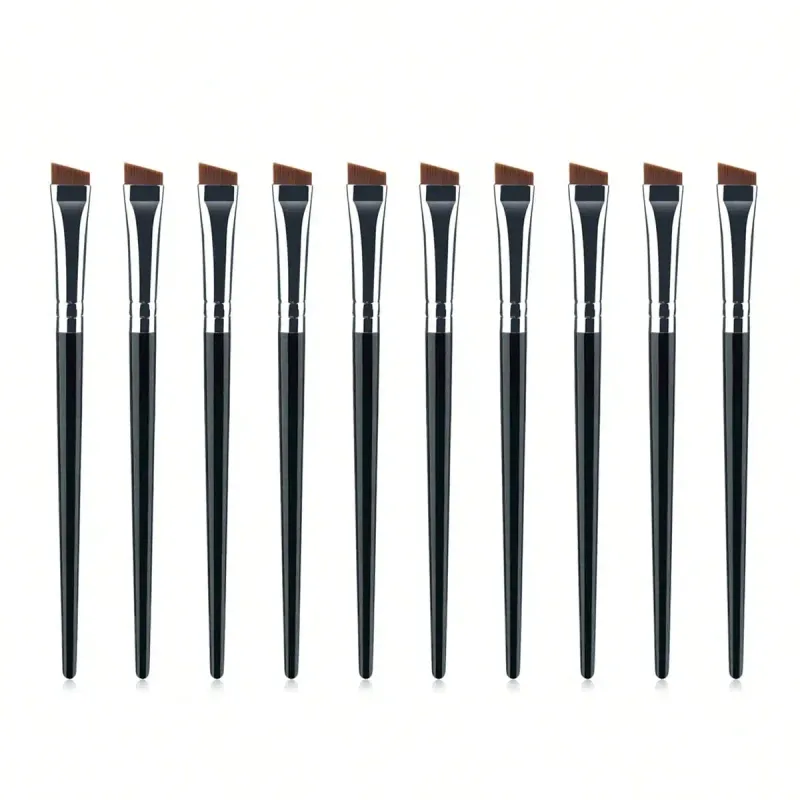 10 Stuks Schuine Wenkbrauwborstels Wenkbrauw Tint Borstel Platte Taps toelopende Wenkbrauw Concealer Borstel Oogmake-up Kwasten
