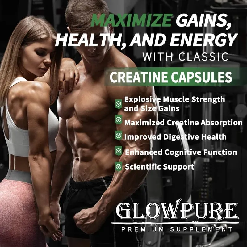 Κάψουλες Creatine Monohydrate for Muscle Endurance Workout Recovery Mass Gainer Strength Performance Συμπλήρωμα Διατροφής