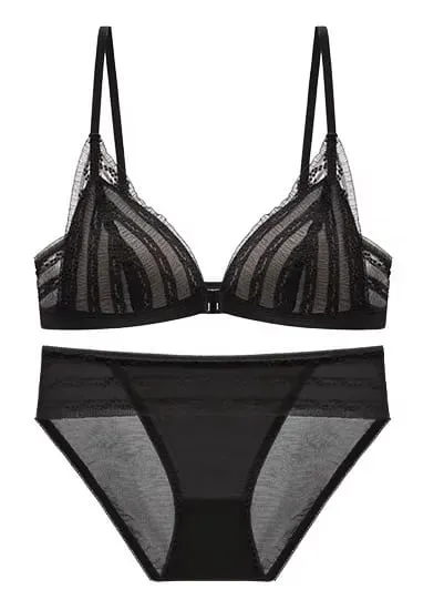 Push Up melltartó kis mellekhez - Elöl Csipke Bralette Wireless Demi Triangle Cup Szexi fehérnemű Vékony Demi Cup Kis mellkas