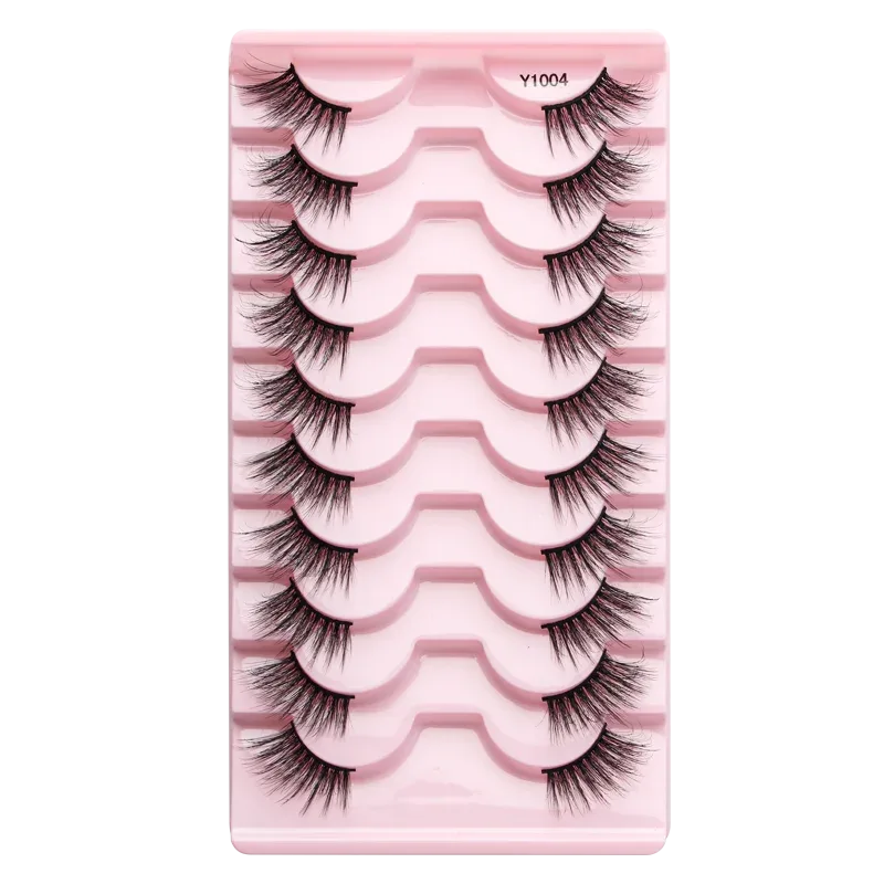 Half EyeLashes Φυσικές χνουδωτές ψεύτικες βλεφαρίδες Cat Eye Lash 3D Faux Mink Lashes Εργαλείο μακιγιάζ για επέκταση βλεφαρίδων με φτερωτές