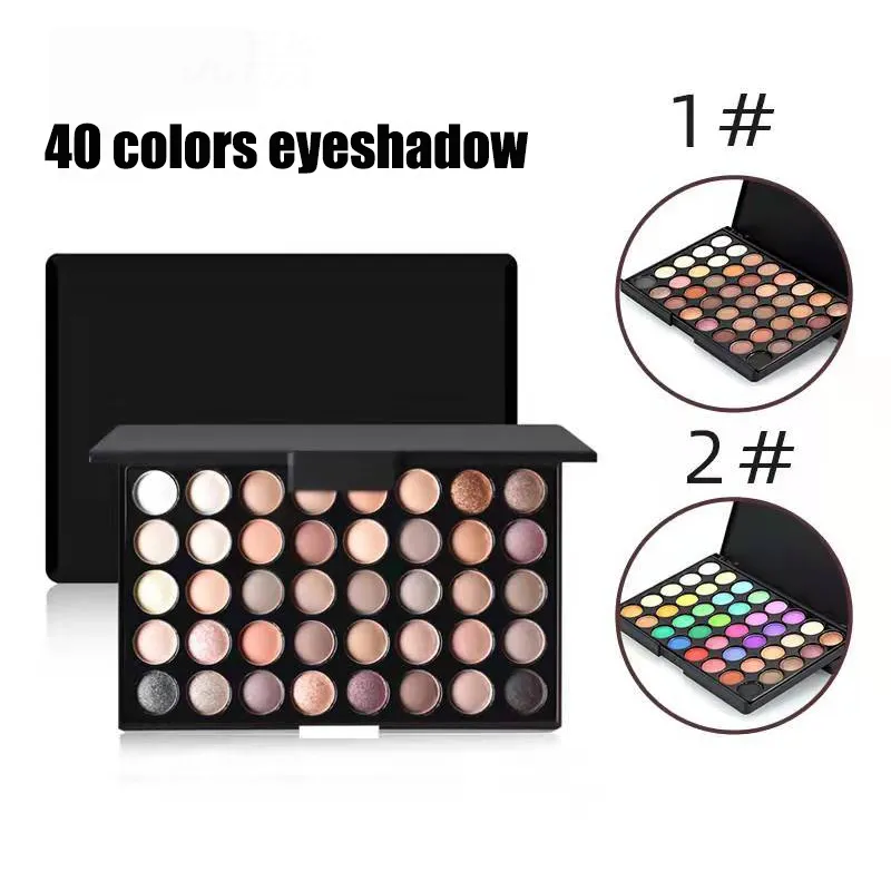 40 Χρώματα Glitter Eyeshadow Palette Ματ αδιάβροχη μακράς διαρκείας συμπιεσμένη πούδρα Earth Tone Women Eye Makeup Palette Cosmetics