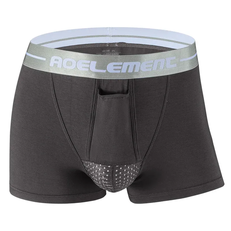 L-5XL Large Size Men Varicocele Underwear Scrotal Testicle Support Dual Pouch Boxer Spermatic Cord Bullet Separation Underpant
