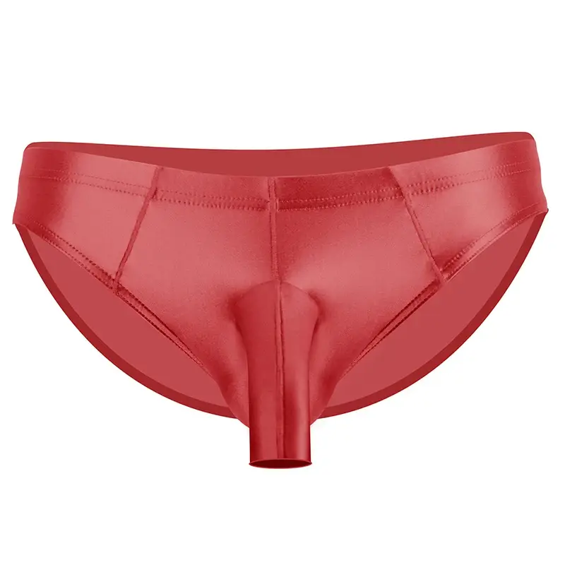 High Elastic Bikini Briefs gay Men's glossy underwear open Pouch Panties Men Smooth gay underwear