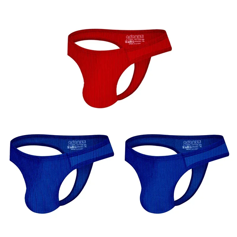 Cotton Men's Big Pouch Thong Panties Men Cotton Sports Running Underwear Comfortable Seamless Male G-string Briefs