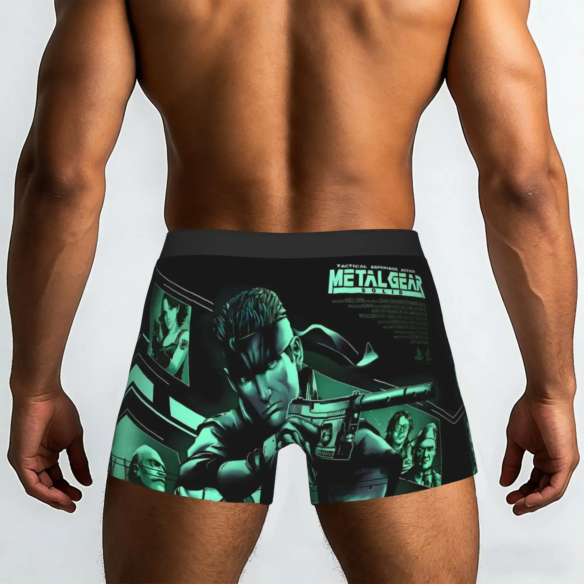 Male Fashion Metal Gear Soli Game Underwear Action Adventure Stealth Video Boxer Briefs Stretch Shorts Panties Underpants