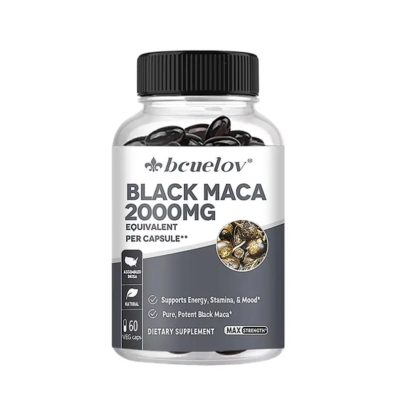 Black Maca kapszula 20000mg - Támogatja az agyműködést Elősegíti az izomnövekedést és a helyreállítást Szuper felszívódás javítja a vitalitást