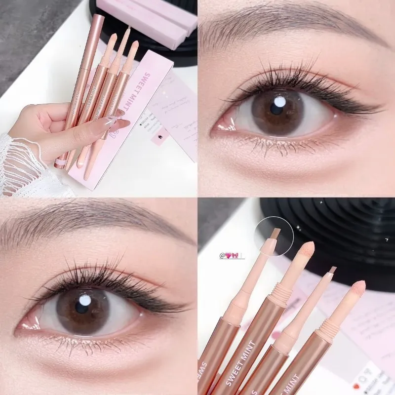 Double-ended Lying Silkworm Eyeliner Pencil Waterproof Natural 3D Under-Eye Brightener Shadow Pen Aegyosal Contour Eye Makeup