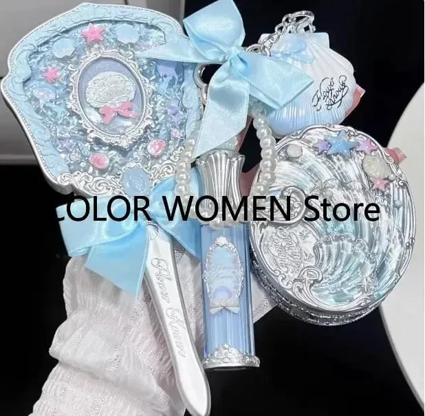 Flower Knows Shell Pearl Collection Mirror אבקת שפתון מבריק היילייטר קוסמטי איפור סטים