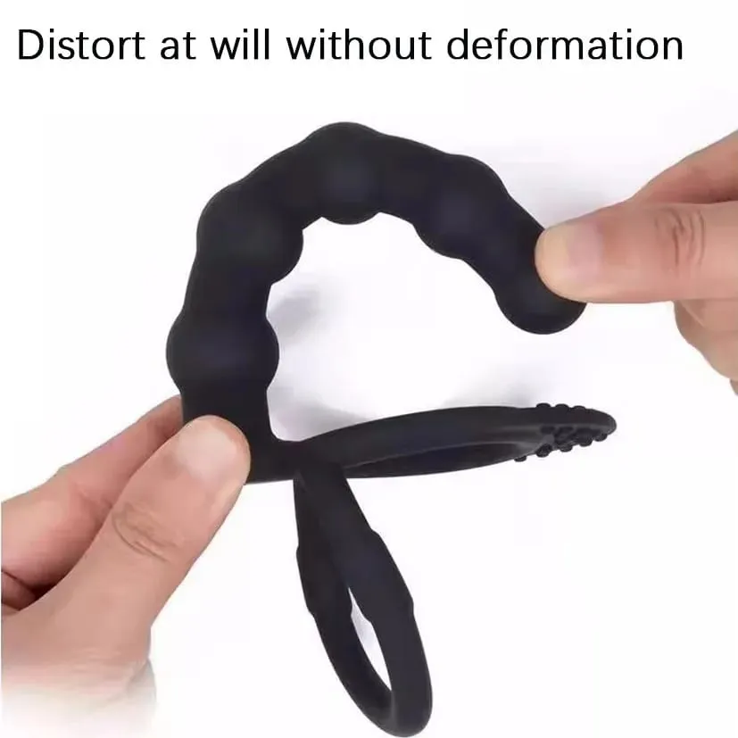 Double Penetration Dildo Dual Stimulation Vibrator for Couples Anal Beads G-Spot Massager Cock Ring Adult Sex Toys