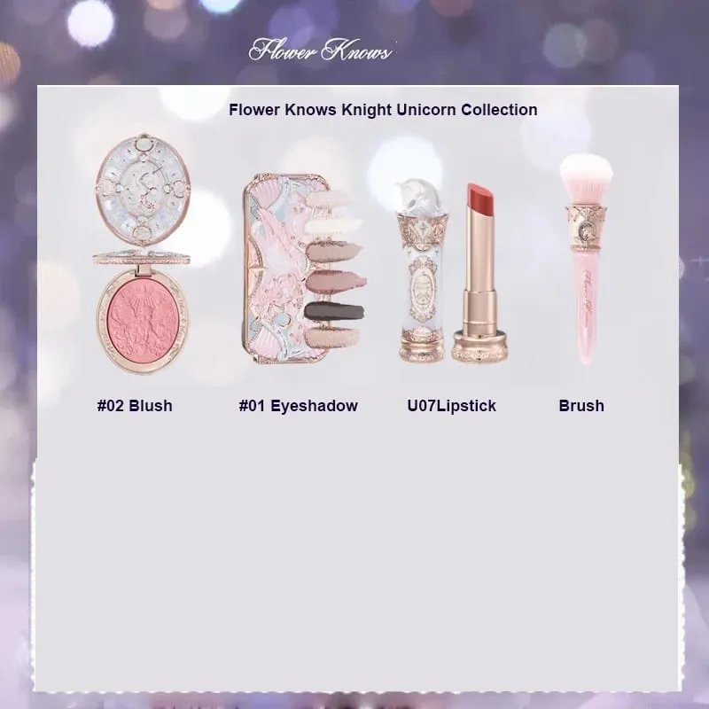 Flower Knows Strawberry Rococo Σετ Μακιγιάζ Glitter Matte Eyeshadow Palette Blusher Power Velvet Κιτ κραγιόν Σετ αρωμάτων