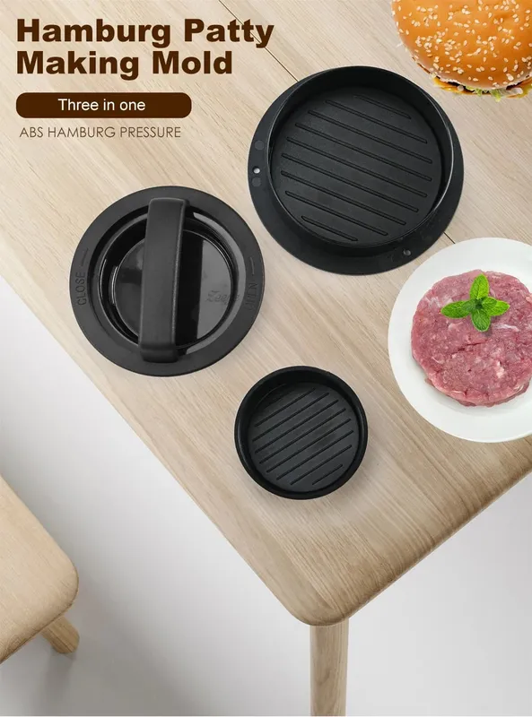Kézi hamburger húspréskészítő rizsgolyós forma kerek marhahús grill Burger prés pogácsa húsgombóc készítő eszköz Konyhai kiegészítők