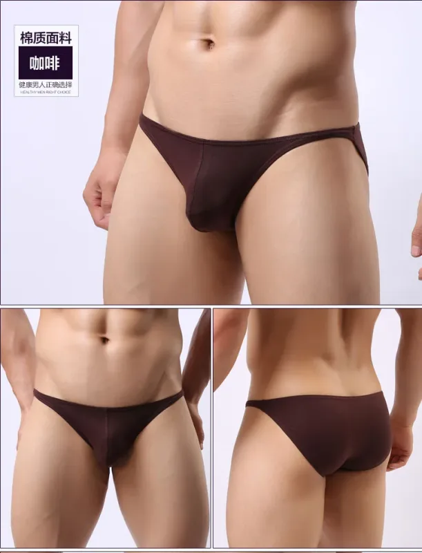 Pure Cotton Low-Waist Sexy Breathable Men's Briefs