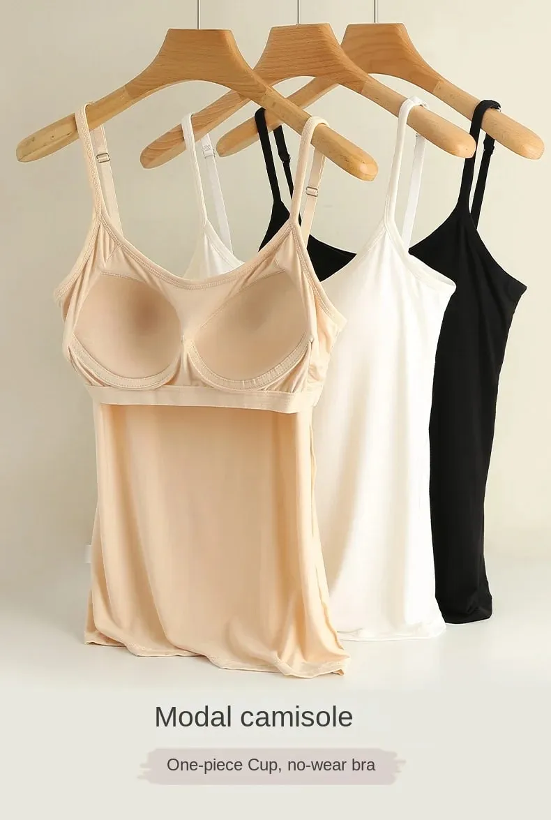 M-3XL Για 35-85kg Modal Plus Size Tank Top with Fixed Cup γυναικείο στήθος με επένδυση εξωτερικά εσώρουχα με κάτω μέρος Χωρίς ένδυση
