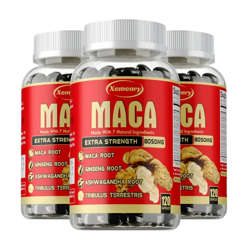 Κάψουλες Maca Root - με Ginseng & Ashwagandha για την υποστήριξη της ενεργειακής αντοχής και της απόδοσης Βελτίωση της μυϊκής μάζας