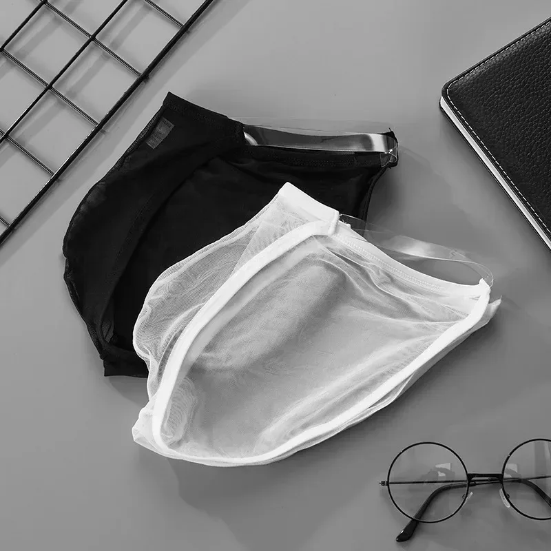 Mannen ondergoed sexy volledige mesh transparante slip dunne ijs zijde ademend lage taille sexy mannen ondergoed