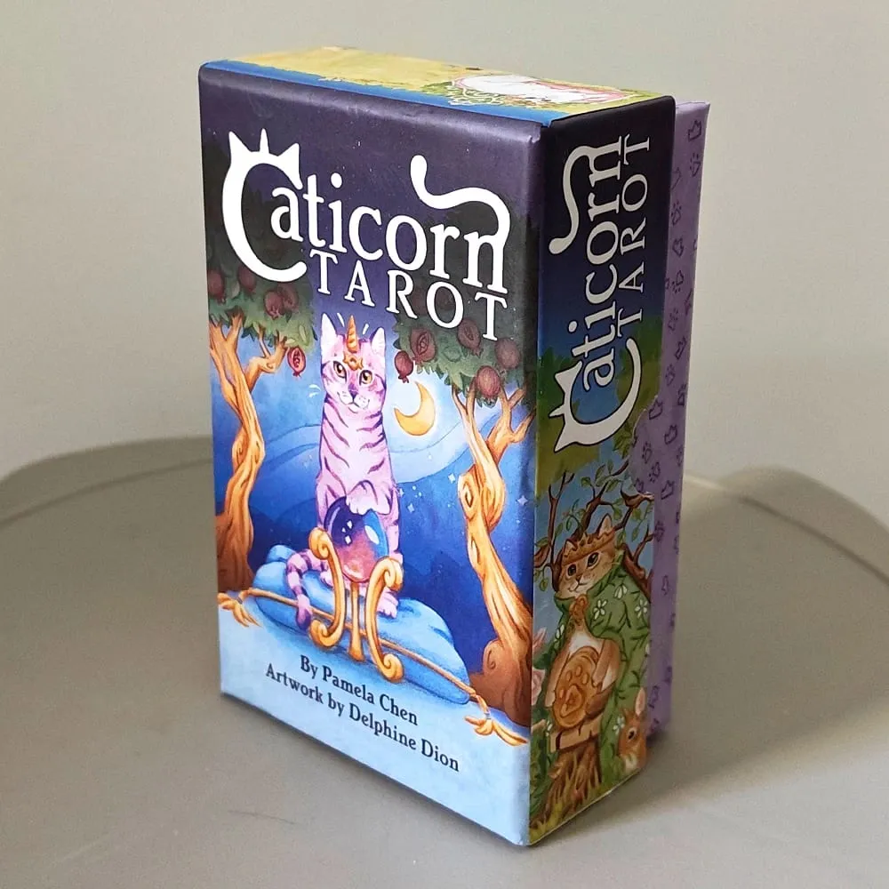 Deck in Rigid Box 78 Whimsical Watercolor Cards Cat Indie Deck με διπλό ανάγλυφο για τους λάτρεις της γάτας