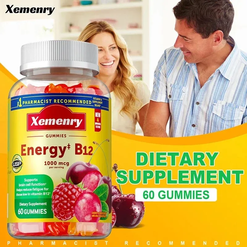 Bitamina B12 Gummies - Nakakatulong Ito sa Pagpapanatili ng Enerhiya sa Pagpapalakas ng Metabolismo at Sinusuportahan ang Mga Buto at Ang Immune System