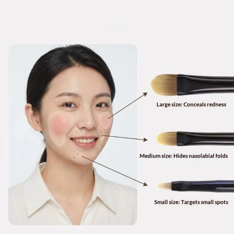 1/3 Buah Kuas Concealer Foundation Ultra-tipis Kuas Rias Wajah Kuas Kontur Alat Rias Wajah — image 3