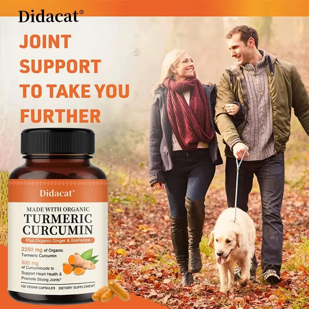 Turmeric Curcumin Capsules 2250mg Herbal Extract 95% Curcuminoids with Black Pepper Powerful Joint Support — image 5