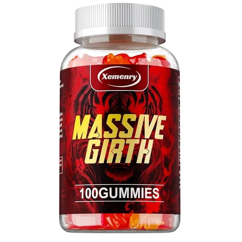 Massive Girth Gummies for Men - Men's Vitality Enhancer Increase Size and Stamina Boost Strength and Confidence Vegan