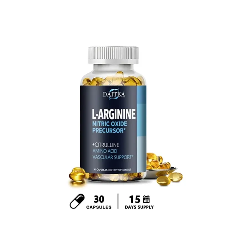 Daitea L-Arginine Supplement - Para sa lakas ng enerhiya at suporta sa pagtitiis habang nag-eehersisyo | Mass ng kalamnan Non-GMO