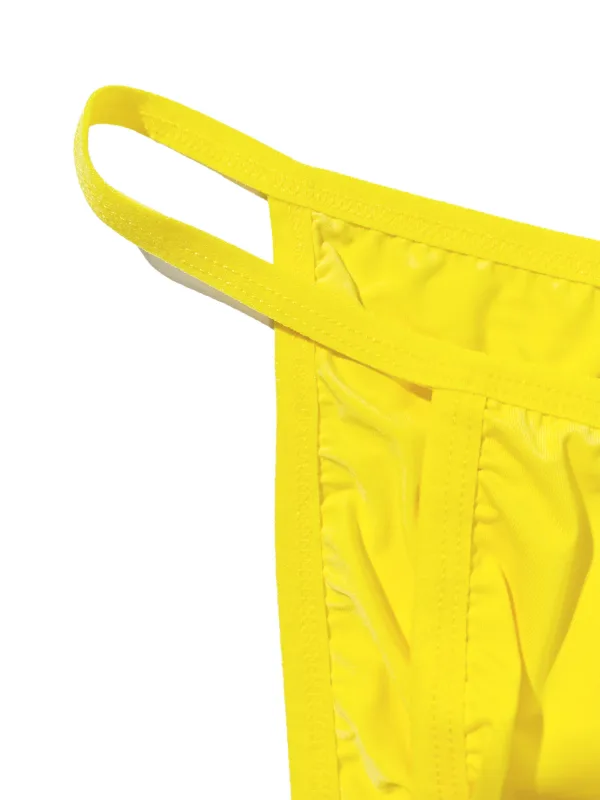 1PC Men's Sexy Low-Waist Briefs with Large Pouch Single Color Thin Belt Comfortable Thin Design for Summer Pure Color Underwear