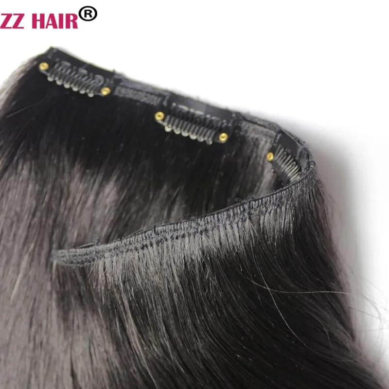 קליפס-אין 100% תוספות שיער אנושי רמי 16"-24" 3 יחידות סט 100 גרם-200 גרם קליפס בשלושה חלקים 1x25 ס"מ 2x10 ס"מ טבעי ישר