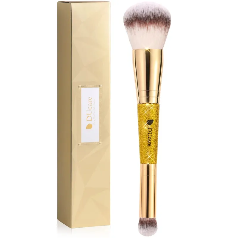 DUcare 2Pcs Πινέλα Μακιγιάζ Duo End Face Brush For Foundation Powder Buffer και Contour Eyeshadow Synthetic Cosmetic Tools Makeup