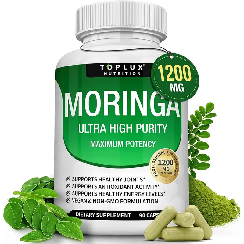 Premium Magnesium Complex Supplement 1000mg Magnesium Glysinate 525mg Blood Sugar Complex 940mg Moringa Capsules 1200mg Non-GMO